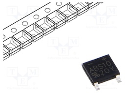 Bridge rectifier: single-phase; Urmax: 1kV; If: 1A; Ifsm: 30A; ABS