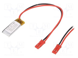 Re-battery: Li-Po; 3.7V; 110mAh; Leads: cables; 4x12x30mm