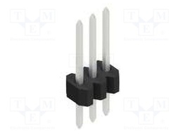 Connector: pin strips; pin header; male; PIN: 3; 1.27mm; THT; 1x3