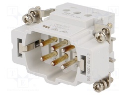 Connector: HDC; male; HTS HE; PIN: 6; 6+PE; size 3; 16A; 400V