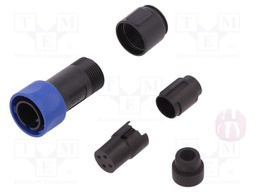 Connector: circular; plug; female; PIN: 4; w/o contacts; for cable
