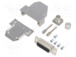 D-Sub; PIN: 15; plug; female; soldering; for cable; black