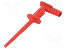 Clip-on probe; 1A; 300V; red; Socket size: 2mm; Overall len: 75mm