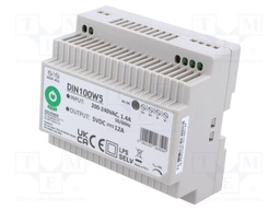 Power supply: switching; for DIN rail; 60W; 5VDC; 12A; 180÷264VAC