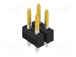 Connector: pin strips; pin header; male; PIN: 4; 2.54mm; THT; 2x2