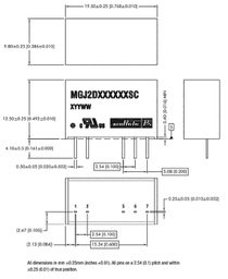 Converter: DC/DC; 2W; Uin: 10.8÷13.2V; Uout: 20VDC; Uout2: -5VDC