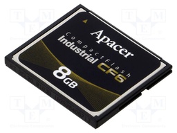 Memory card; industrial; CF,SLC; R: 110MB/s; W: 80MB/s; 8Gb; 0÷70°C