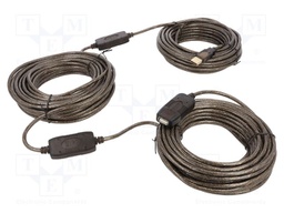 Cable; USB 2.0; USB A socket,USB A plug; 30m; black; 22AWG,26AWG