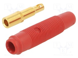 Connector: 4mm banana; socket; 16A; 30VAC; 60VDC; red; gold-plated