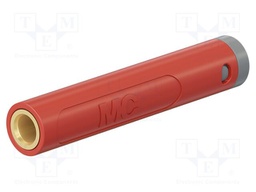 Connector: 4mm banana; socket; 32A; 30VAC; 60VDC; red; gold-plated