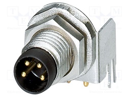 Connector: M8; male; PIN: 4; 4A; 48V; IP67; angled; shielded; socket