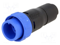 Connector: circular; plug; male; PIN: 12; w/o contacts; for cable
