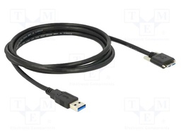 Cable; USB A plug,USB B micro plug; 2m; black; 26AWG,28AWG; 5Gbps