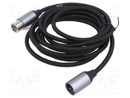 Cable; XLR male 3pin,XLR female 3pin; 3m; Plating: nickel plated