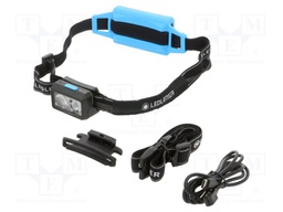 Torch: LED headtorch; 35h; 20lm,100lm,300lm,600lm; blue-black