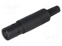 Plug; DIN mini; female; PIN: 4; soldering; for cable; straight