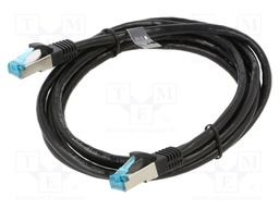 Patch cord; F/UTP; 5e; stranded; Cu; PVC; black; 2m; 26AWG; shielded