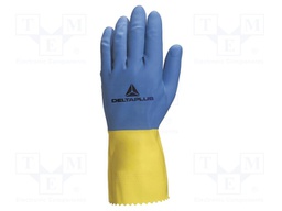 Protective gloves; Size: 9/10; yellow-blue; latex; DUOCOLOR VE330