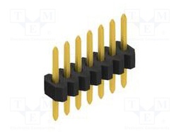 Connector: pin strips; pin header; male; PIN: 7; 1.27mm; THT; 1x7