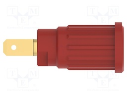 Socket; 4mm banana; 24A; 1kV; red; gold-plated; push-in,on panel
