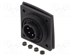 Connector: circular; socket; male; PIN: 6; 5A; 277V; low profile