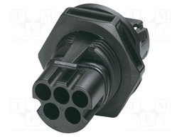 Socket; Connector: circular; PRC; male; PIN: 5; w/o contacts; latch