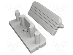 Cap for LED profiles; grey; ABS; Application: SURFACE10; V: GEN2