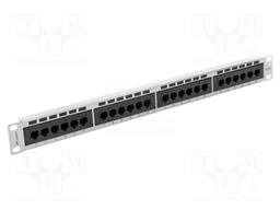 Patch panel; white; Number of ports: 24; Cat: 5e; RJ45 socket x24