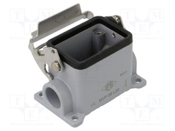 Enclosure: for HDC connectors; V-TYPE; size 44.27; Gland holes: 1