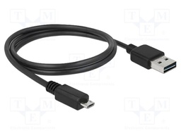 Cable; USB 2.0; USB A plug double sided,USB B micro plug; 1m