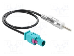Cable; 320mm; DIN plug,Fakra Z male; black; Øcable: 2.9mm; 50Ω