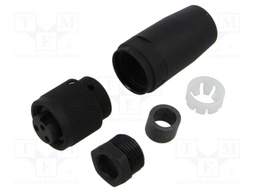 Connector: 7/8"; female; PIN: 3; 12A; IP67; for cable; Contacts: CuZn