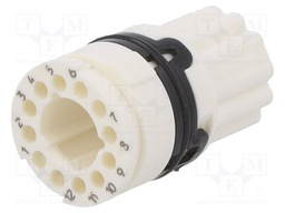 Connector: M16; contact insert; female; for cable; PIN: 15(3+12)