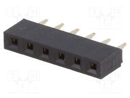 Socket; pin strips; female; PIN: 6; straight; 2.54mm; THT; 1x6; 3A