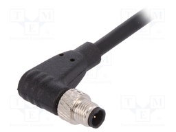 Connector: M5; plug; male; cables; PIN: 4; 1A; angled; IP67; 60V; 1m