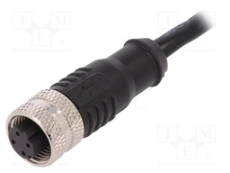 Plug; M12; PIN: 4; female; D code-Ethernet; IP67; 250V; 4A; straight