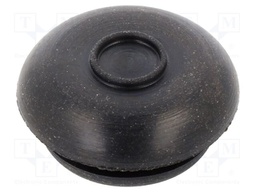 Grommet; with bulkhead; Ømount.hole: 9mm; Øhole: 2mm; EPDM; black