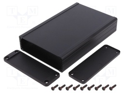 Enclosure: with panel; 1457; X: 104mm; Y: 160mm; Z: 32mm; aluminium