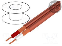 Wire: microphone cable; 2x0,25mm2; red; OFC; PVC; -15÷70°C; 4.5x9mm