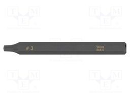 Screwdriver bit; square; #3; Overall len: 70mm; Mounting: 1/4"