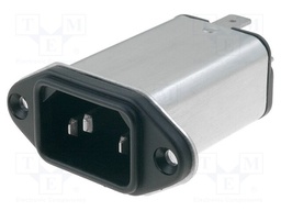 Connector: AC supply; socket; male; 10A; 250VAC; IEC 60320; 0.3mH