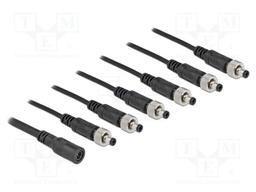 Cable; DC 5,5/2,1 plug x5,DC 5,5/2,1 plug x6; straight; black