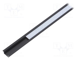 Profiles for LED modules; white; recessed; black; L: 1m; aluminium