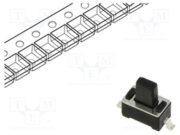 Microswitch TACT; SPST; Pos: 2; 0.05A/12VDC; SMT; 1.57N; 3x6x3.5mm