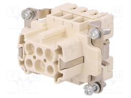 Connector: rectangular; female; Han E High Temp; PIN: 6; size 6B