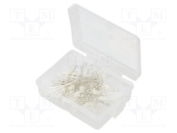 Kit: LED; 3mm; THT; 50pcs; white cold; 3÷15V; plastic box; 7.5mA; 40°