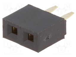 Socket; pin strips; female; PIN: 2; straight; 2.54mm; THT; 1x2; 3A