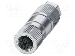 Connector: M12; plug; PIN: 8; 48V; straight; IP65; IDC; Contacts: CuSn