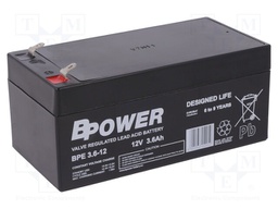 Re-battery: acid-lead; 12V; 3.6Ah; AGM; maintenance-free