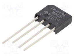 Bridge rectifier: single-phase; Urmax: 1kV; If: 4A; Ifsm: 200A; flat